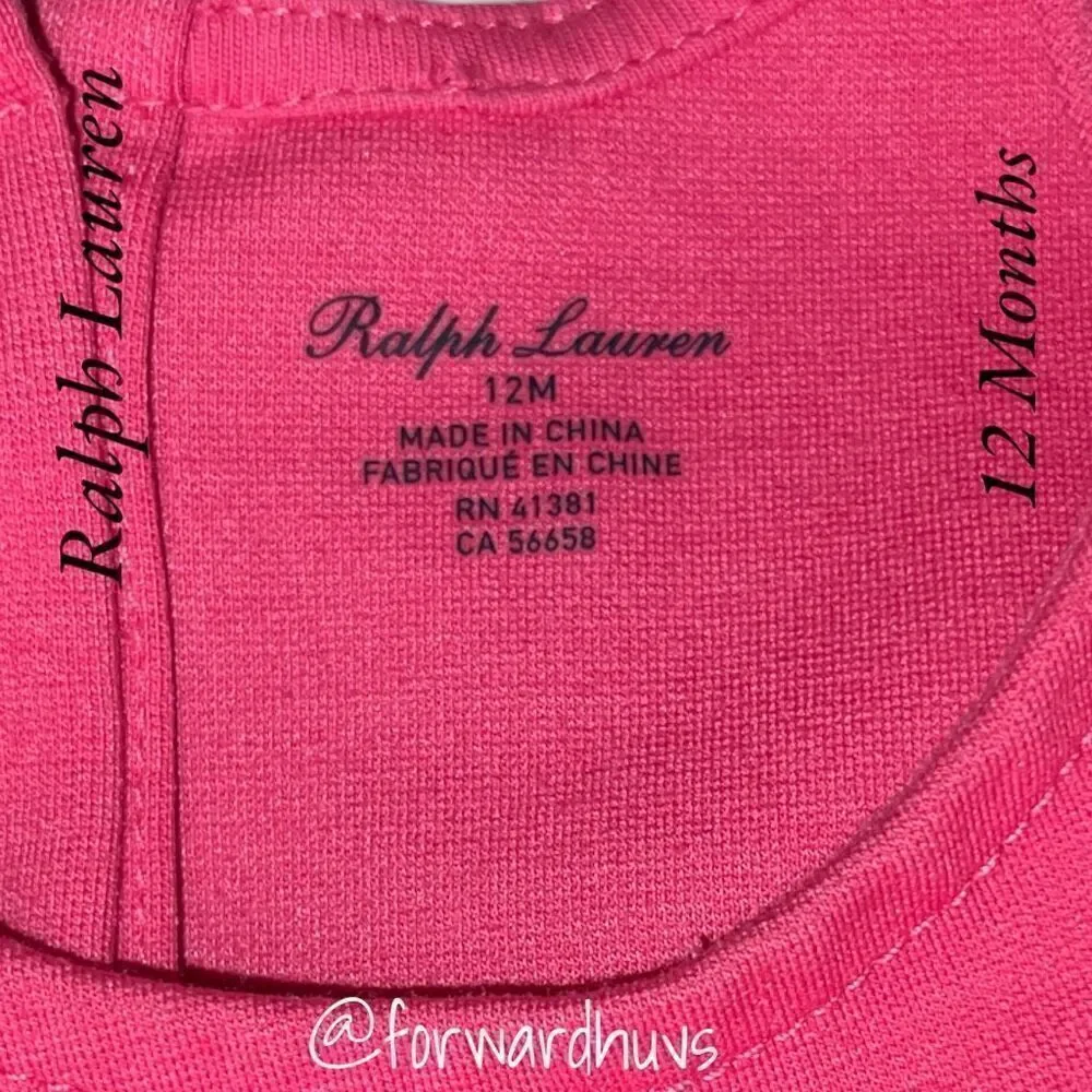 Ralph Lauren Girls Pink Dress Size 12 months